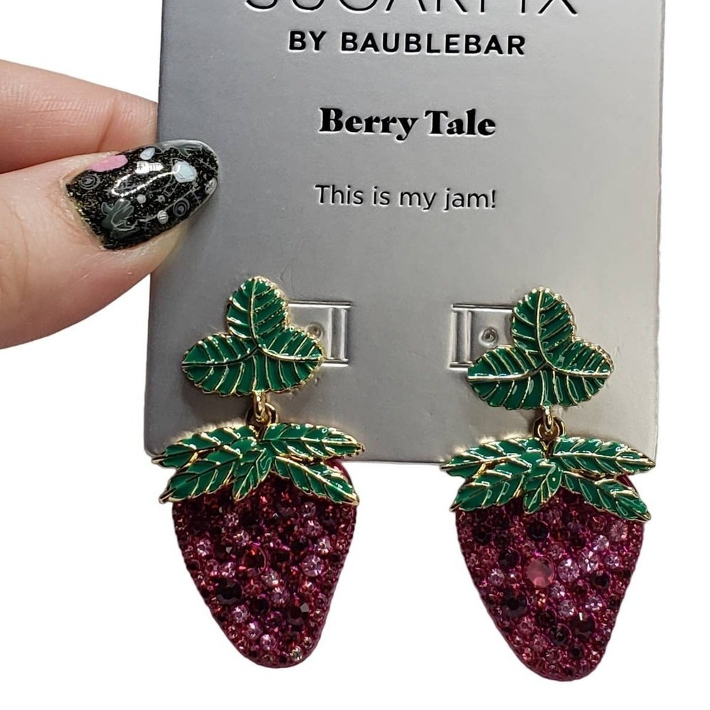 Sugarfix by Baublebar Berry Tale Crystal Strawberry Drop Earrings
